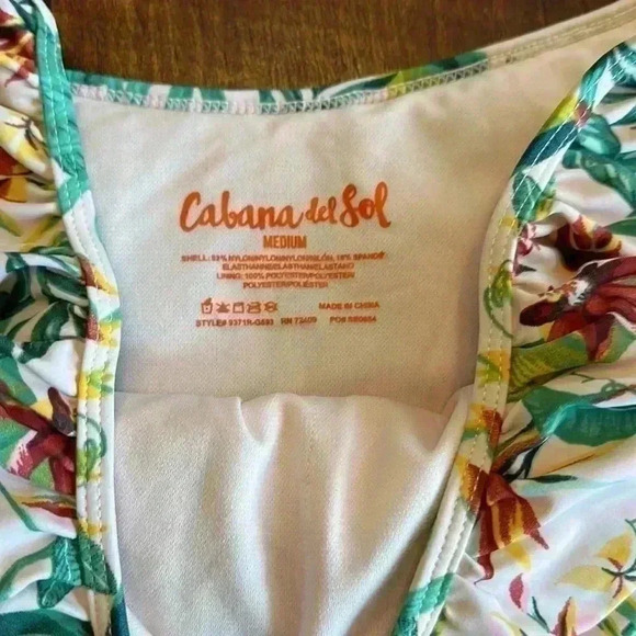 Cabana del Sol | Floral Tropical One Piece Swimsuit with Ruffle - Picture 3 of 3